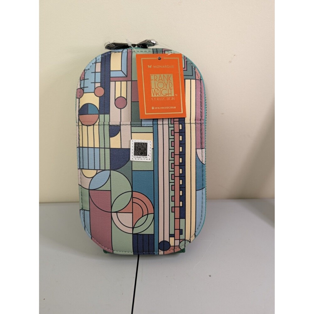 Monarque Frank Lloyd Wright Collection Multicolor Zip-Around Cross Body Wallet